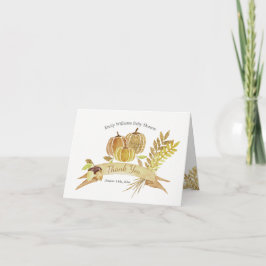 水彩グリッターカボチャサンキューカード サンキューカード