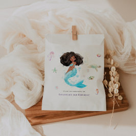 水彩グリッターマーメイド誕生日 フェイバーバッグ