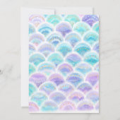 水彩グリッターマーメイド誕生日 招待状 (裏面)