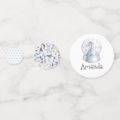 水彩グリッターユニコーンウィンターホリデー誕生日 コンフェッティ (正面)