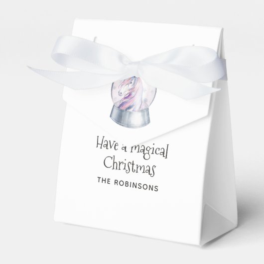 水彩グリッターユニコーンウィンターホリデー フェイバーボックス (正面サイド)