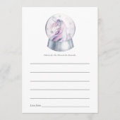 水彩グリッターユニコーンクリスマスベビーシャワー アドバイスカード (正面)