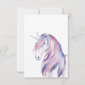 水彩グリッターユニコーンクリスマスベビーシャワー サンキューカード (裏面)