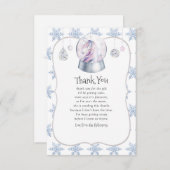 水彩グリッターユニコーンクリスマスベビーシャワー サンキューカード (正面/裏面)