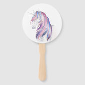 水彩グリッターユニコーンベビーシャワー ハンドファン (裏面)