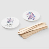 水彩グリッターユニコーンベビーシャワー ハンドファン (組立なし)