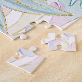 水彩グリッター人魚の尾が海の下 ジグソーパズル (側面)