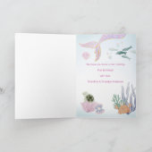 水彩グリッター人魚の海面下 カード (内部)