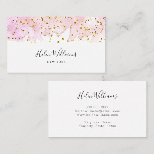 水彩グリッター 名刺 (正面/裏面)