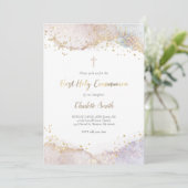 水彩グリッター | First Holy Communion 招待状 (スタンド正面)