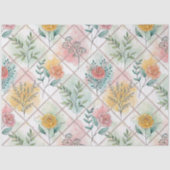 水彩グリッドパターンの切り離しティッシュペーパー 薄葉紙 (正面)