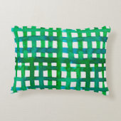 水彩グリッド – 緑 アクセントクッション (裏面)