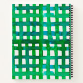 水彩グリッド – 緑 ノートブック (裏面)