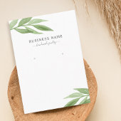 水彩グリーナリーイヤリングジュエリー表示 名刺