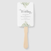 水彩グリーナリースクリプト結婚式 プログラム ハンドファン (正面)