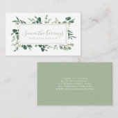 水彩グリーナリーユーカリインテリアデザイナー コーリングカード (正面/裏面)