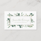 水彩グリーナリーユーカリインテリアデザイナー コーリングカード (正面)