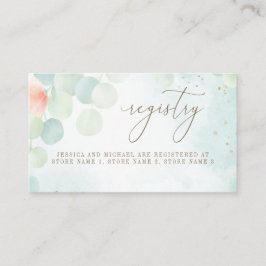 水彩グリーナリーユーカリ結婚の登録簿 エンクロージャーカード