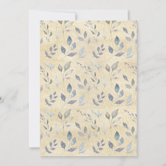 水彩グリーナリーユーカリ金ゴールドフォトグラード 案内状 (裏面)