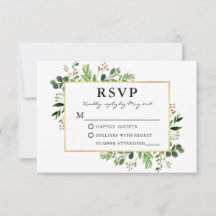 水彩グリーナリーユーカリ金ゴールドフレーム結婚ズ