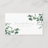 水彩グリーナリーユーカリ離れエレガントス コーリングカード (正面)