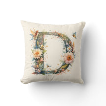 水彩グリーナリー妖精モノグラム文字D