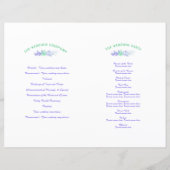 水彩グリーンつる植物フローラ結婚式プログラム (裏面)