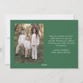 水彩グリーンとクリームジンガムのクリスマスフォト シーズンカード (裏面)