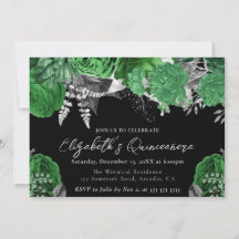 水彩グリーンとシルバーのバラキンセアニェラ