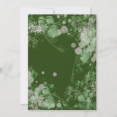 水彩グリーンとピンクボタニカルブライダルシャワー 招待状 (裏面)