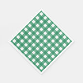 水彩グリーンとホワイトプレイドナプキン スタンダードランチョンナプキン (角)