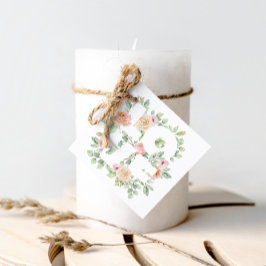 水彩グリーンとローズのLOVE バレンタインデー フェイバータグ