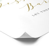 水彩グリーンと白い花デザートバー ポスター (角)