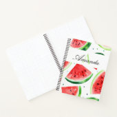 水彩グリーンと白スイカのモノグラーム ノートブック (内部)