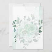 水彩グリーンと花のエンゲージメントパーティー 招待状 (裏面)