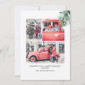 水彩グリーンと赤い実のオーバル写真 シーズンカード (裏面)