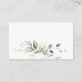 水彩グリーンと金ゴールドの葉披露宴 エンクロージャーカード (裏面)