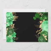 水彩グリーンと金ゴールド花キンセアニェラ 招待状 (裏面)