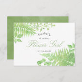 水彩グリーンのウェディング 花嫁の花を私に 招待状 (正面/裏面)