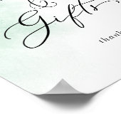 水彩グリーンのカード＆ギフトサイン ポスター (角)