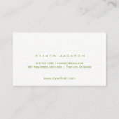 水彩グリーンのクールな抽象的なガーデンデザイナー 名刺 (裏面)