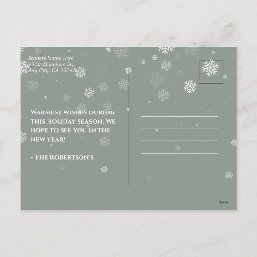 水彩グリーンのドア　冬　新ホーム発表 シーズンポストカード (裏面)