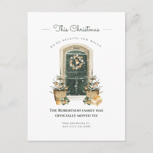 水彩グリーンのドア　冬　新ホーム発表 シーズンポストカード (正面)