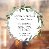 水彩グリーンのユーカリの葉の営業時間 ウィンドウサイン (シート2)