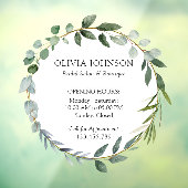 水彩グリーンのユーカリの葉の営業時間 ウィンドウサイン (シート3)