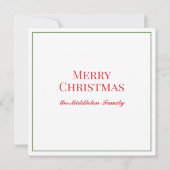 水彩グリーンのリースに赤のギンガムリボン ノートカード (裏面)