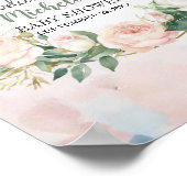 水彩グリーンの女の子ベビーシャワー歓迎看板 ポスター (角)