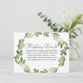 水彩グリーンの春のウェディングレセプション エンクロージャーカード (スタンド正面)