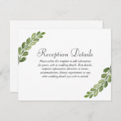 水彩グリーンの春のウェディング詳細 エンクロージャーカード (正面/裏面)