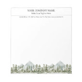 水彩グリーンの森の自然屋外ビジネス ノートパッド (正面)